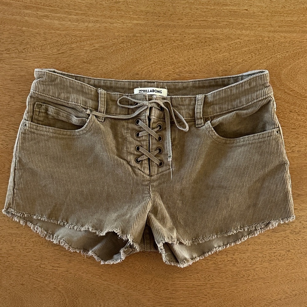 Billabong Women's High Waist Brown Corduroy Shorts